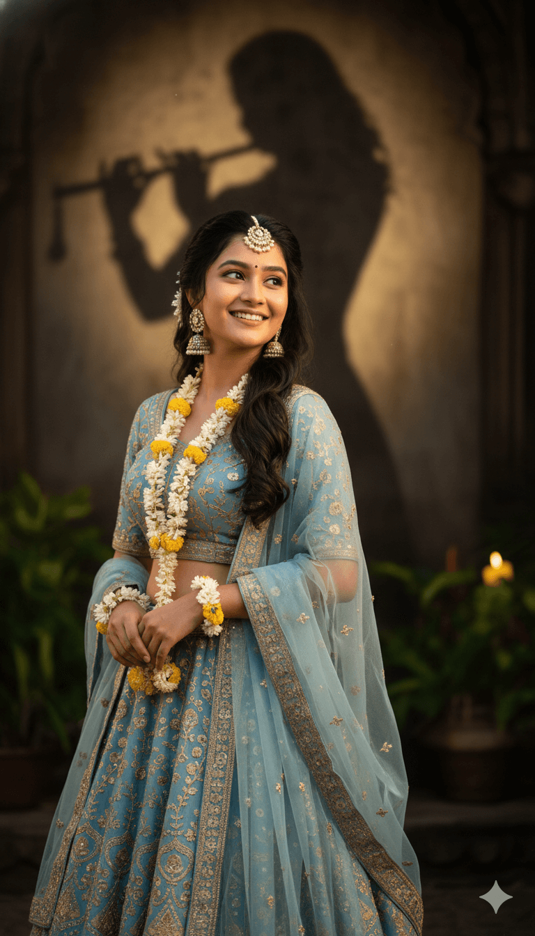 AI generate image of traditional style saree girl