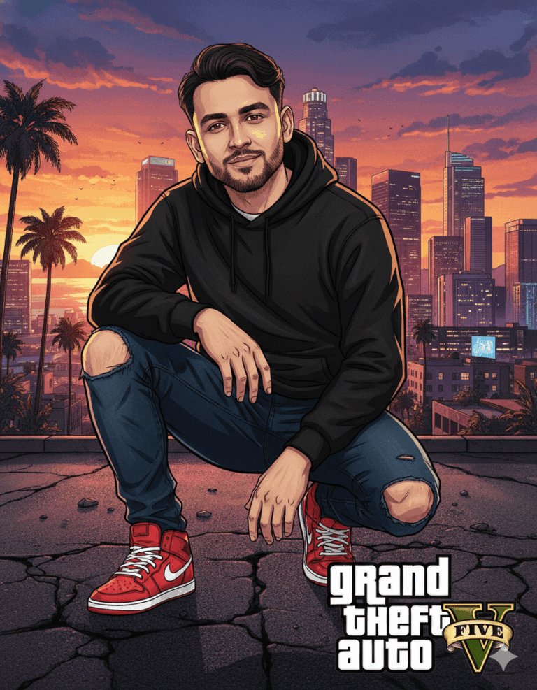 Ai generated image of GTA V artwork cool character