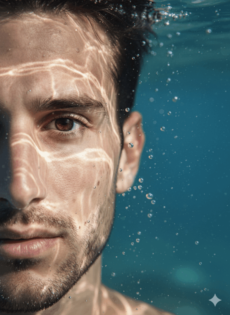 Ai generated underwater portrait of men